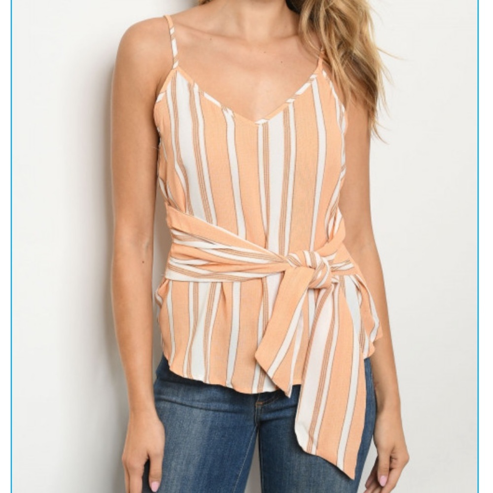 NEW Mine thin strap tie front blouse